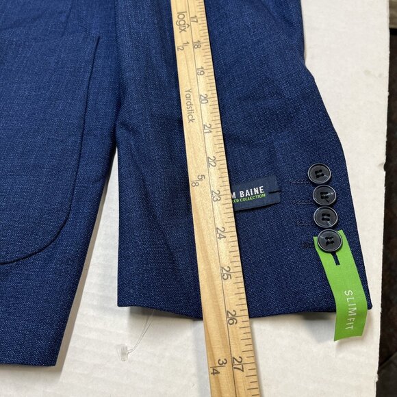 Tom Baine Blazer Mens 3XL 48 Blue Performance Stretch Jacket Wrinkle Free Travel - Picture 9 of 11